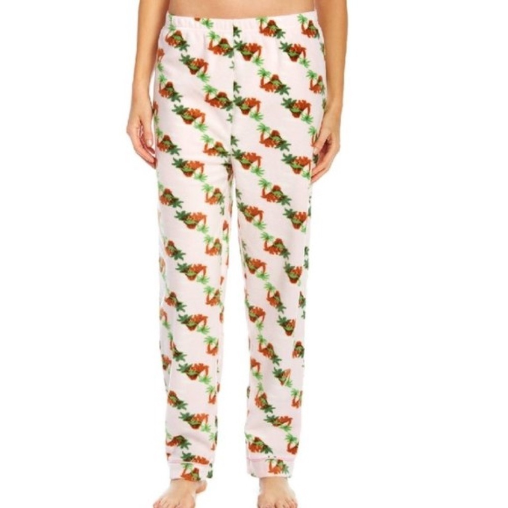 Leveret Pink Dinosaur Fleece Pajama Bottoms